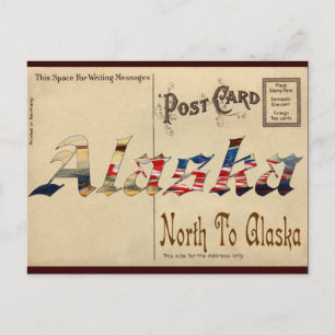 Cartão Postal Vintage Olha O Cartaz Antigo Com O Alasca