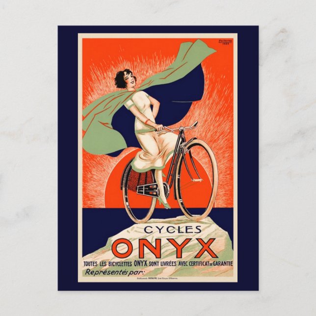 Cartão Postal Vintage Onyx Bicycle Advertisement (Frente)