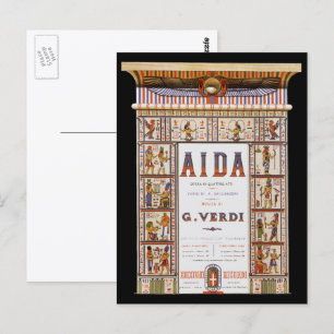 Cartão Postal Vintage Opera Music, Aida egípcia de Verdi