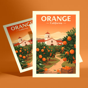 Cartão Postal Vintage Orange California