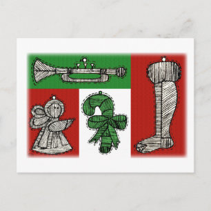 Cartão Postal Vintage Ornaments