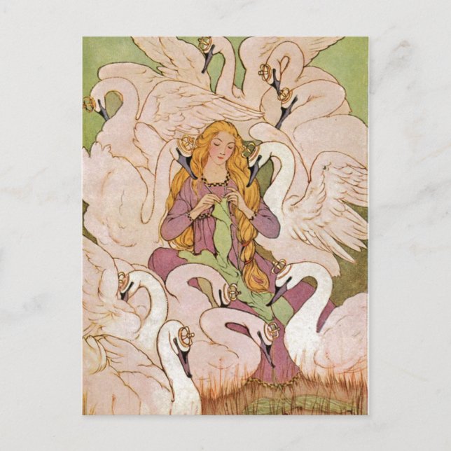 Cartão Postal Vintage - Os Cisnes Selvagens, (Frente)