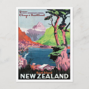 Cartão Postal Vintage Otago Nova Zelândia