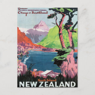 Cartão Postal Vintage Otago Nova Zelândia