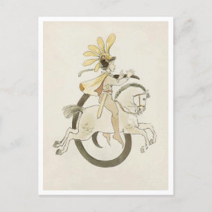 Cartão Postal Vintage Ottilia Adelborg Floral Número - 6