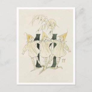 Cartão Postal Vintage Ottilia Adelborg Número Floral - 11