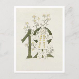 Cartão Postal Vintage Ottilia Adelborg Número Floral - 12