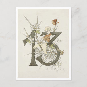 Cartão Postal Vintage Ottilia Adelborg Número Floral - 13