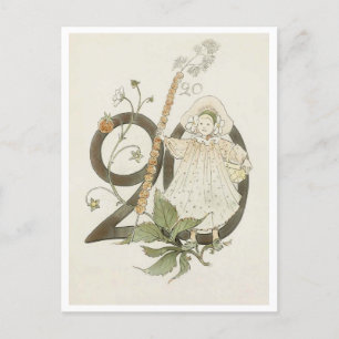 Cartão Postal Vintage Ottilia Adelborg Número Floral - 20