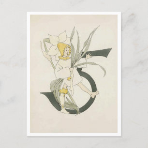 Cartão Postal Vintage Ottilia Adelborg Número Floral - 5