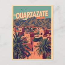 Vintage Ouarzazate city kasbah Sahara Desert moroc