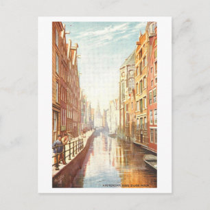 Cartão Postal Vintage Oudezijds Kolk em Amsterdã