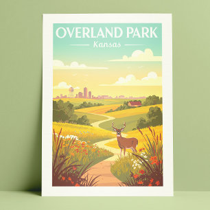Cartão Postal Vintage Overland Park Kansas