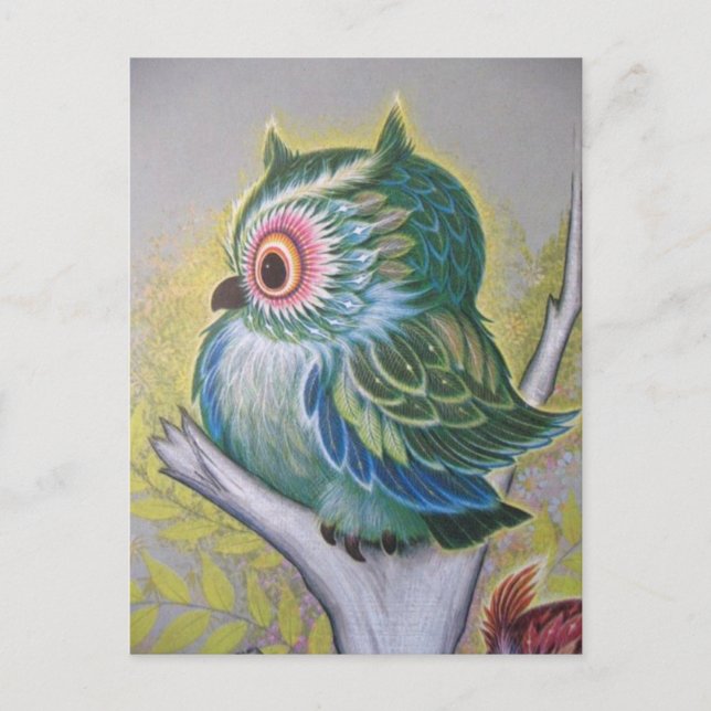 Cartão Postal Vintage Owl (Frente)