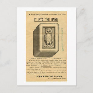 Cartão Postal Vintage Owl Soap Ad - Ele Ajustado A Mão