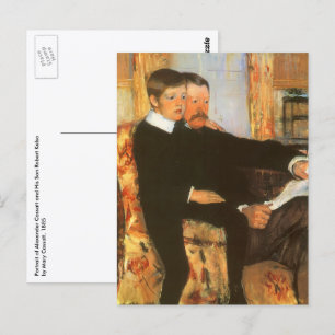Cartão Postal Vintage Padre e Filho Retrato de Mary Cassatt