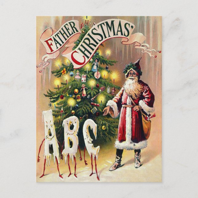 Cartão Postal Vintage Padre Natal (Frente)