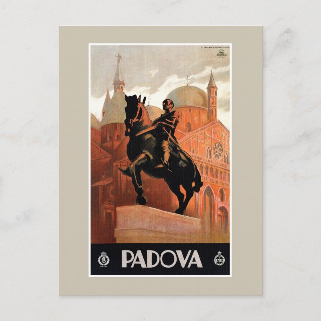 Cartão Postal Vintage Padua Padova viagem italiano (Frente)