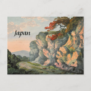 Cartão Postal Vintage Painting of Japan Countryside Souvenir