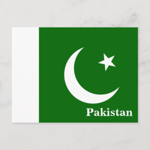 Cartão Postal Vintage Pakistan Flag Viagem Turismo