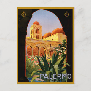 Cartão Postal Vintage Palermo Itália Viagem