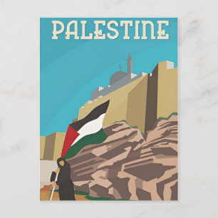 Cartão Postal Vintage Palestine - Viagem aqucolor retro