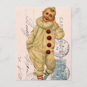 Cartão Postal Vintage Palhaço Pós-Cartão Arte Digital