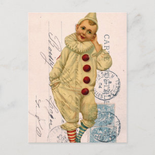 Cartão Postal Vintage Palhaço Pós-Cartão Arte Digital