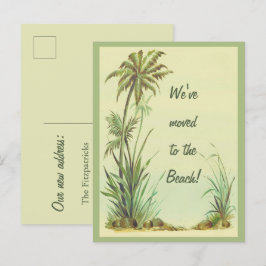 Cartão Postal Vintage Palm Trees que mudamos para a praia