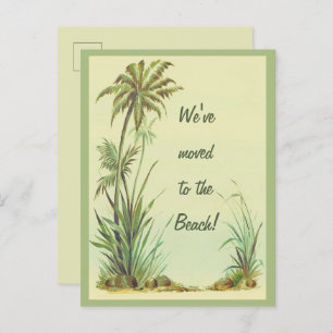 Cartão Postal Vintage Palm Trees que mudamos para a praia