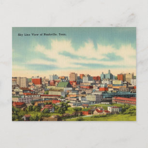Cartão Postal Vintage, panorama de Nashville, Tennessee