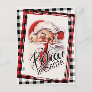 Cartão Postal Vintage Papais noeis Buffalo País Saudação de Nata