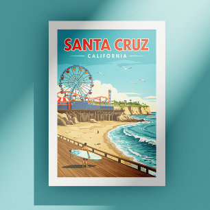 Cartão Postal Vintage Papais noeis Cruz Califórnia