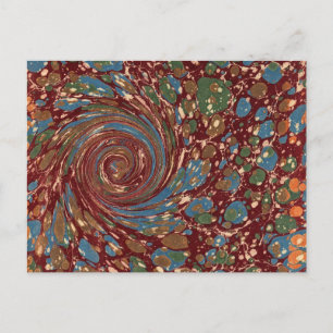 Cartão Postal Vintage - Papel Marbled Francês
