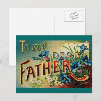 Cartão Postal Vintage Para Meu Querido Pai