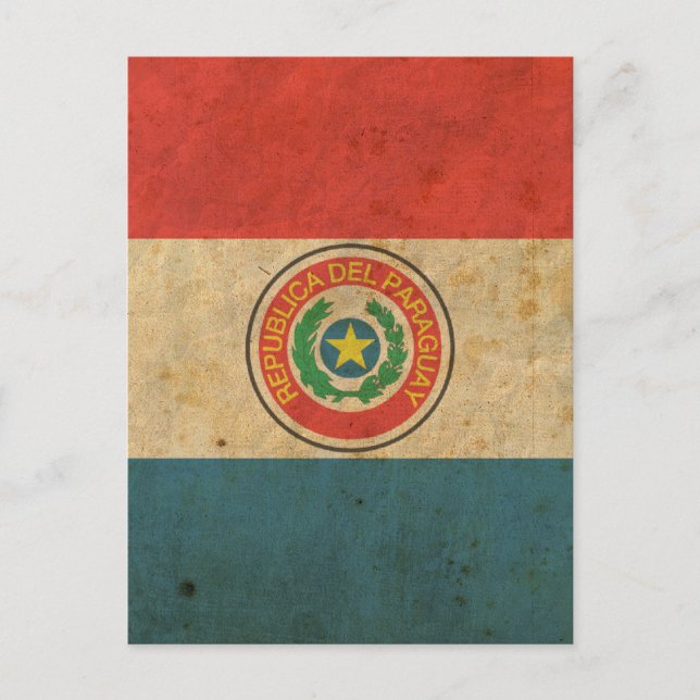Cartão Postal Vintage Paraguai Flag (Frente)
