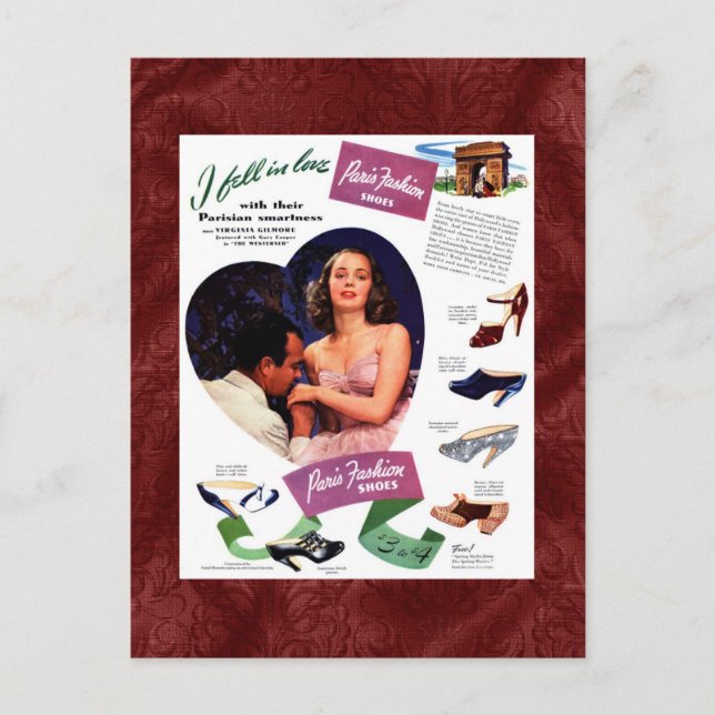 Cartão postal Vintage Paris (Frente)