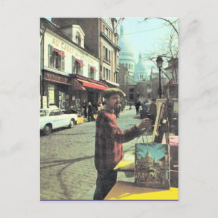 Cartão Postal Vintage Paris, Artista de Paris, Placed de Theater