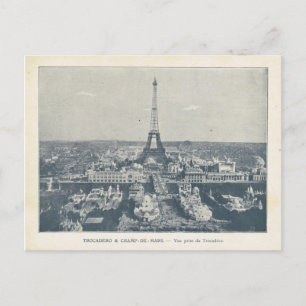 Cartão Postal Vintage Paris, Expo 1900, Trocadero, Torre Eiffel