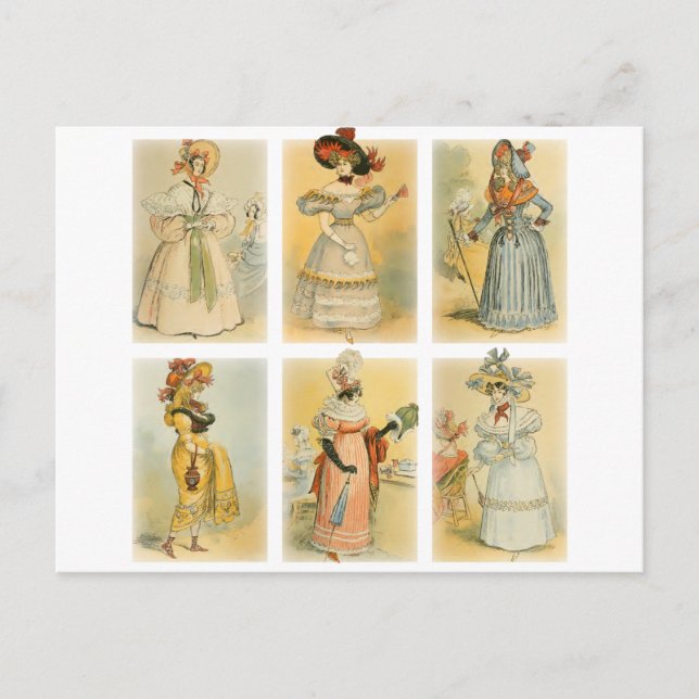 Cartão Postal Vintage Paris Fashion (1) (Frente)