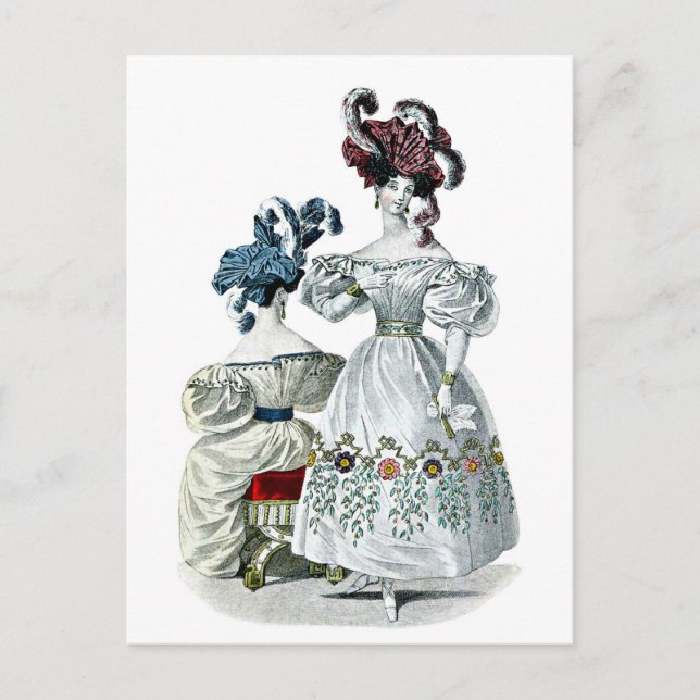 Cartão Postal Vintage: Paris Fashion, 1830 (Frente)