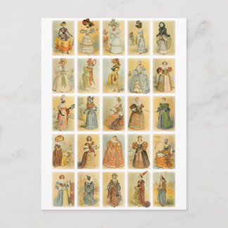 Cartão Postal Vintage Paris Fashion (meia-idade até o século XIX