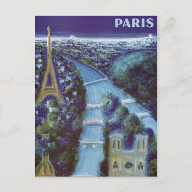 Cartão Postal Vintage Paris, França - (Frente)