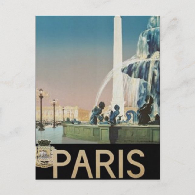 Cartão Postal Vintage Paris, França - (Frente)