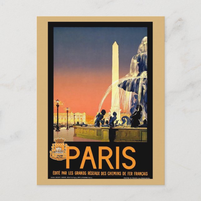Cartão Postal Vintage Paris França Retro French Viagem (Frente)