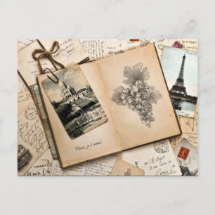 Cartão Postal Vintage Paris France Memórias Viagem