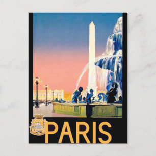 Cartão Postal Vintage Paris Viagem Advertisement