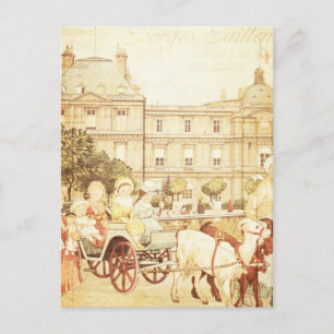 Cartão Postal Vintage Paris Victorian Children Storybook Collage