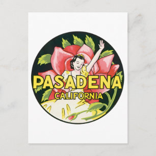 Cartão Postal Vintage Pasadena California