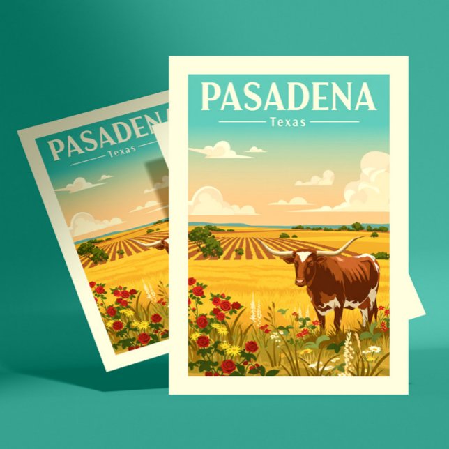 Cartão Postal Vintage Pasadena Texas (Criador carregado)